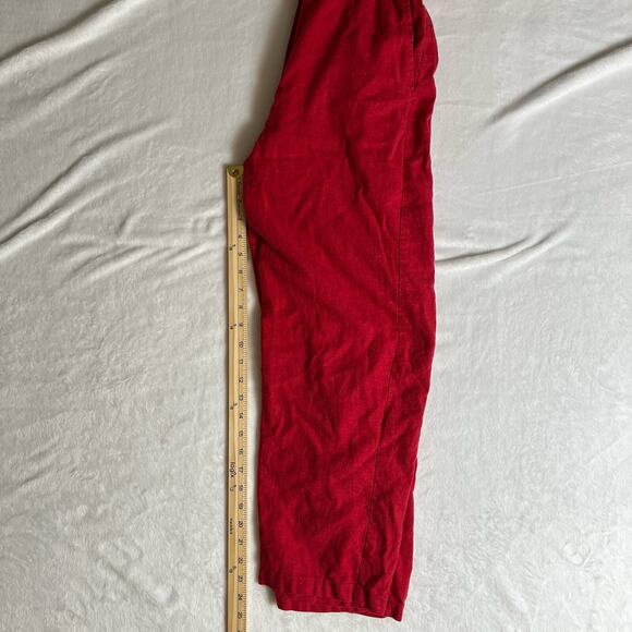 Rue Stiic Anthropologie Womens Linen Jumpsuit Size M Red Cropped Coastal Minimal - Picture 9 of 9